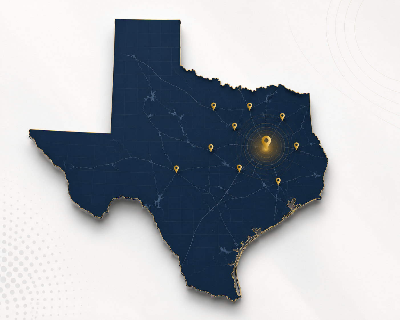 Texas personal injury service area map